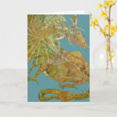 Carte d'anniversaire de dragon (Fleur jaune)