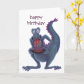 carte d'anniversaire de dragon (Fleur jaune)