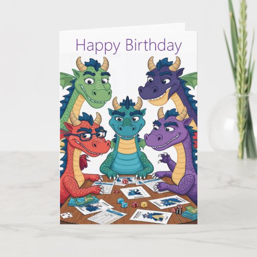 Carte d'anniversaire de dragon drôle (Devant)