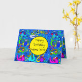 Carte d'anniversaire de dragon personnalisée Garço (Fleur jaune)