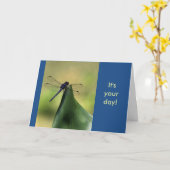 Carte d'anniversaire de dragonfly (Fleur jaune)