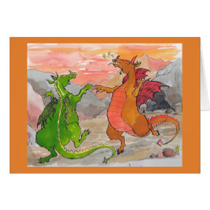 Carte d'anniversaire de dragons de danse