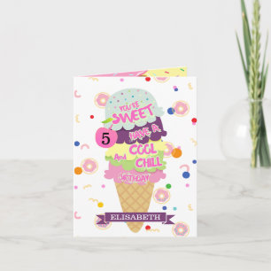 Carte d'Anniversaire de enfant de cône de glace am