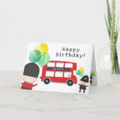 Carte d'Anniversaire de enfant du thème du bus de (Devant)