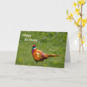 Carte d'anniversaire de faisan (Fleur jaune)