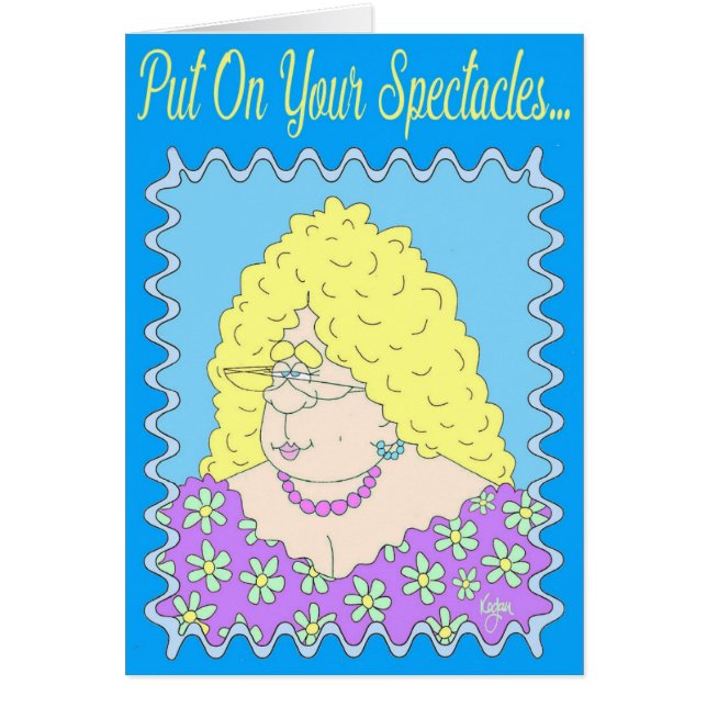 Carte d'anniversaire DE FANTAISIE de DAME (Devant)