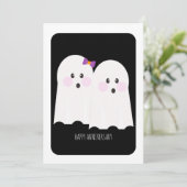 Carte d'anniversaire de fantôme adorable de Hallow (Debout devant)
