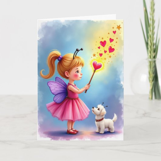 Carte d'anniversaire de fée fantaisiste (Devant)