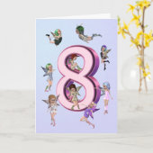 Carte d'anniversaire de fées de fleur 8ème (Fleur jaune)