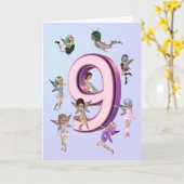 Carte d'anniversaire de fées de fleur 9ème (Fleur jaune)