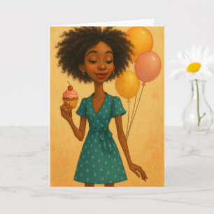 Carte d'anniversaire de femme afro-américaine Ca