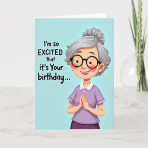 Carte d'anniversaire de femme joyeuse