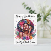 Carte d'anniversaire de femme noire (Debout devant)