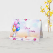 Carte d'anniversaire de fête (Fleur jaune)