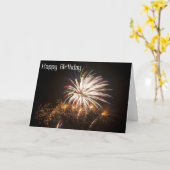 Carte d'anniversaire de feu d'artifice (Fleur jaune)