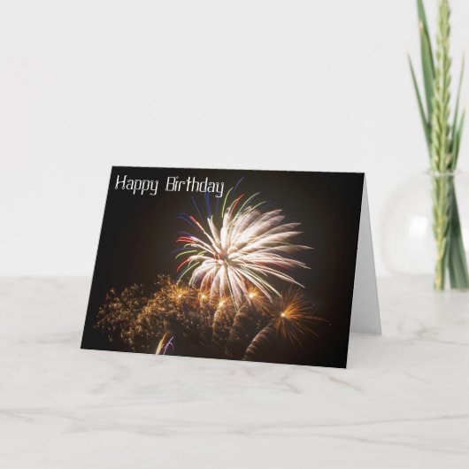 Carte d'anniversaire de feu d'artifice (Devant)