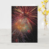 carte d'anniversaire de feux d'artifice (Fleur jaune)