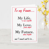 Carte d'anniversaire de fiancé. amour. carte (Fleur jaune)