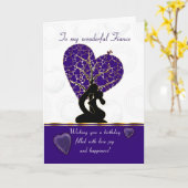 carte d'anniversaire de fiance design moderne, vio (Fleur jaune)