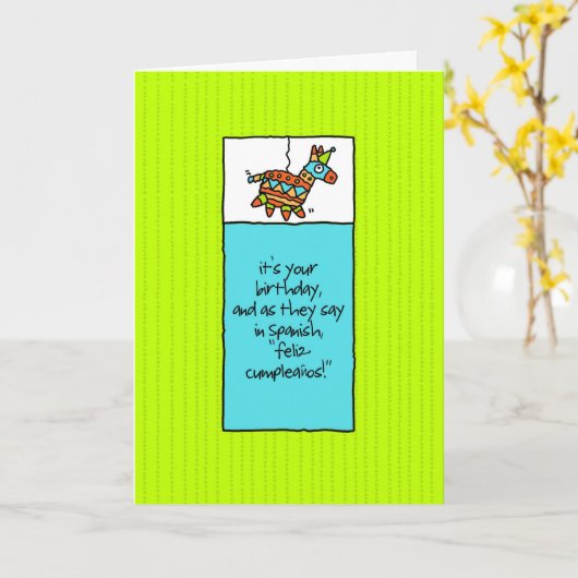 Carte d'anniversaire de fiesta (Fleur jaune)