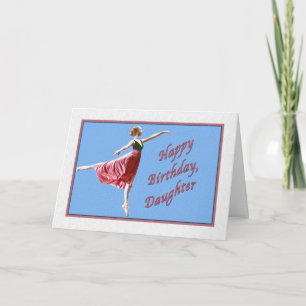 Carte d'anniversaire de fille avec Ballerina sur b