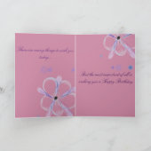 Carte d'anniversaire de fille avec l'art de fleur (Intérieur)