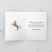 Carte d'anniversaire de fille avec un cheval d'éle (Intérieur)