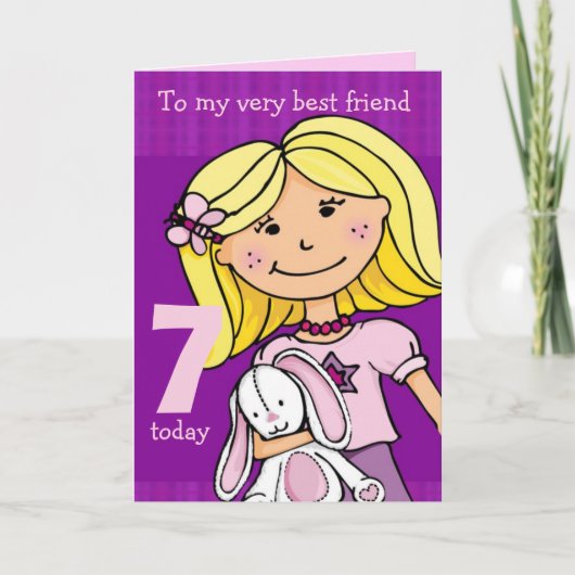 Carte d'anniversaire de fille "Bouddles de fille" (Devant)