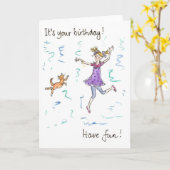 Carte d'anniversaire de fille de danse (Fleur jaune)