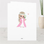 Carte d'anniversaire de fille fée mignonne avec fl (Dos)