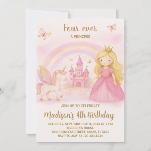 Carte d'anniversaire de fille moderne modifiable (Devant)