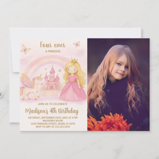 Carte d'anniversaire de fille moderne modifiable a (Devant)