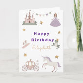 Carte d'anniversaire de fille pour bébé Château de (Devant)
