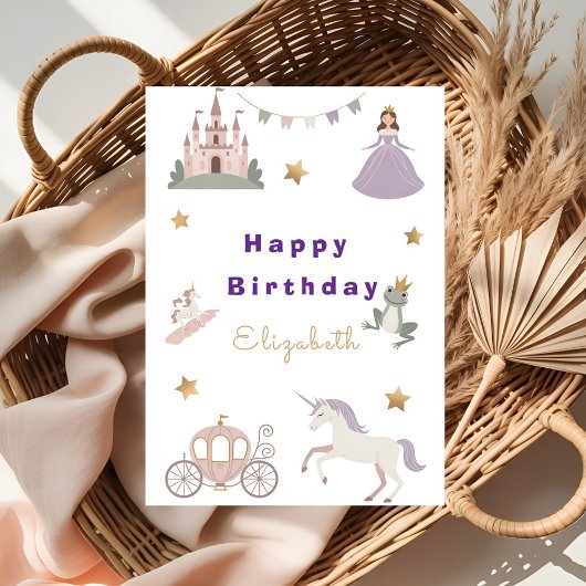Carte d'anniversaire de fille pour bébé Château de