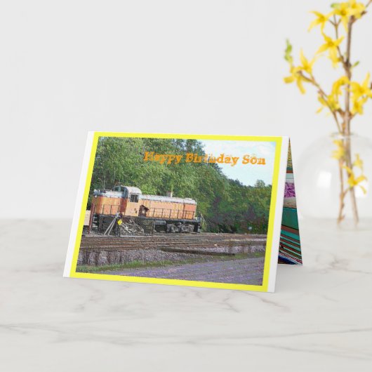 Carte d'anniversaire de fils (Fleur jaune)