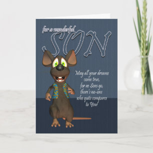 Carte d'anniversaire de fils - avec la souris