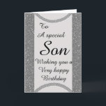 Carte d'anniversaire de fils spéciale élégant<br><div class="desc">Stylish special son birthday</div>