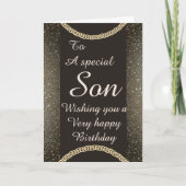 Carte d'anniversaire de fils spéciale élégant (Devant)