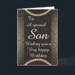 Carte d'anniversaire de fils spéciale élégant<br><div class="desc">Stylish special son birthday</div>