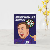 Carte d'anniversaire de fléchettes - Luke The Nuke (Fleur jaune)