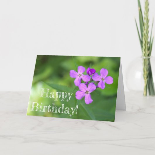 Carte d'anniversaire de Fleur sauvage violet (Devant)