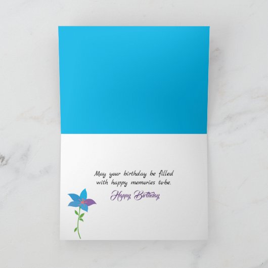 Carte d'anniversaire de fleurs (Intérieur)