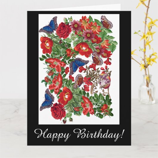 Carte d'anniversaire de fleurs de roses de (Fleur jaune)