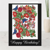 Carte d'anniversaire de fleurs de roses de (Devant)