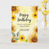 Carte d'anniversaire de fleurs de tournesol (Fleur jaune)