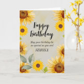 Carte d'anniversaire de fleurs de tournesol (Fleur jaune)
