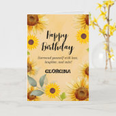 Carte d'anniversaire de fleurs de tournesol (Fleur jaune)