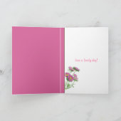 Carte d'anniversaire de fleurs roses (Intérieur)