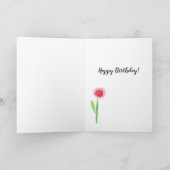 Carte d'anniversaire de Fleurs rouges rondes (Intérieur)