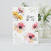 Carte d'anniversaire de fleurs | Salutation floral (Debout devant)